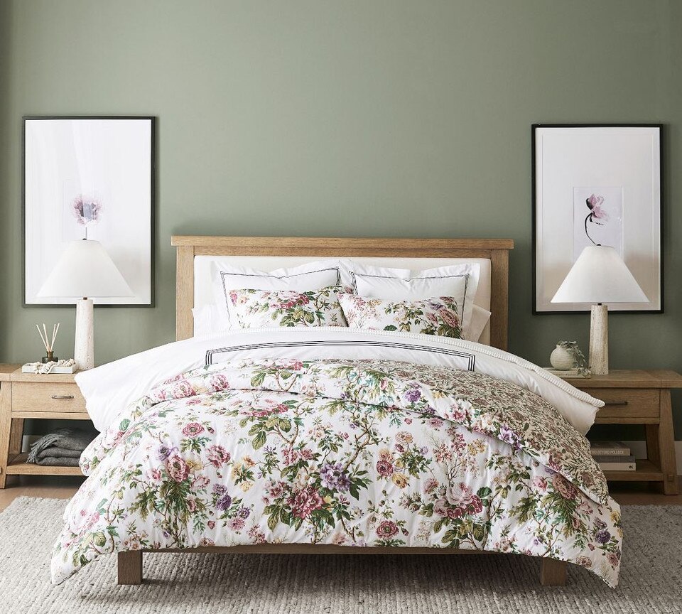 Eloise Garden Reversible Percale Coverlet Pottery Barn Australia